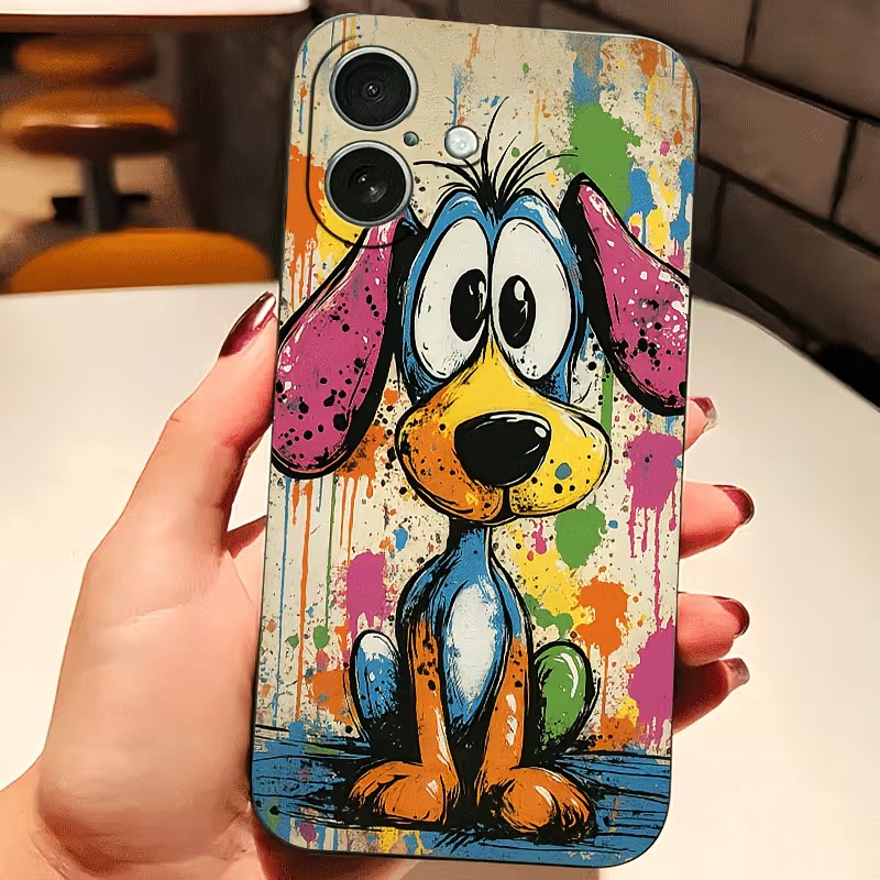 Perfume Pure Xs - Graffiti-Farbige Welpen-TPU-Handyhülle für iPhone 17 16