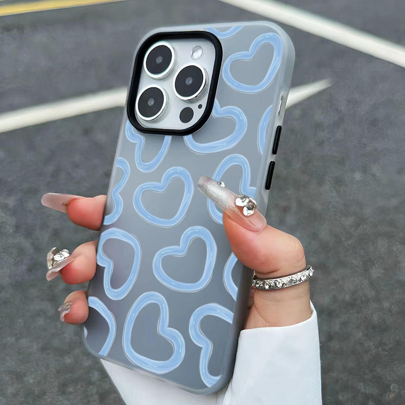 Perfume Pure Xs - Niedliche Handyhülle mit Ölgemälde-Herzmuster für iPhone