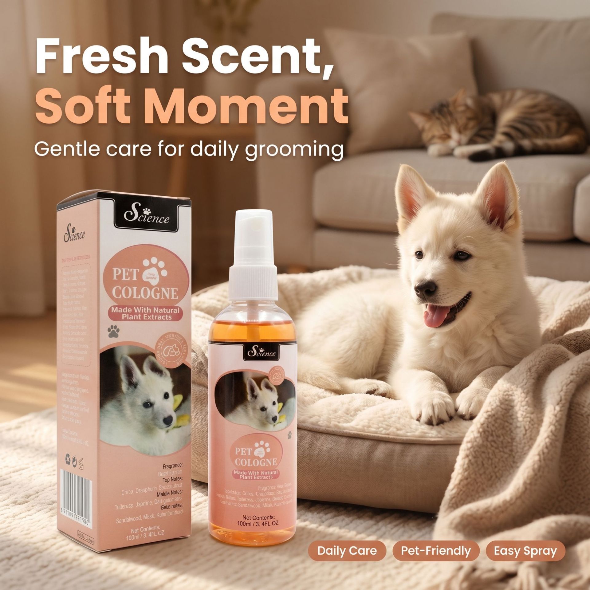 Perfume Fragrance Shampoo - 100 ml Geruchsbeseitiger-Spray für Hunde, Flüssiger