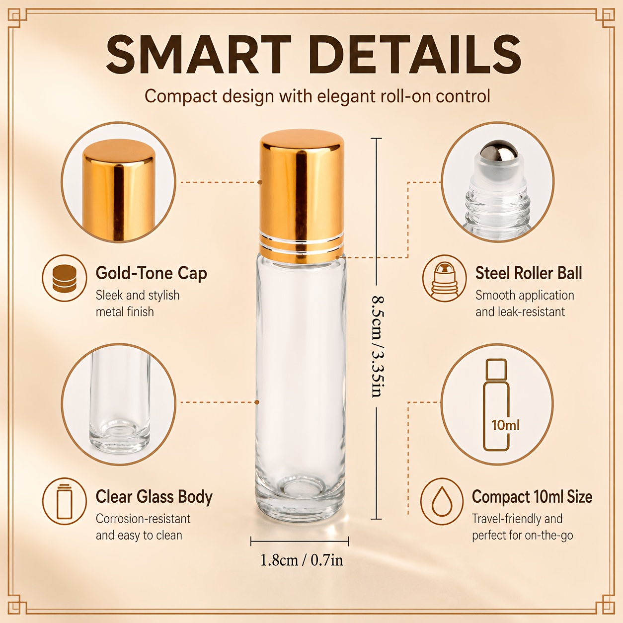 7/14 Stück Glas-Roll-on-Flasch – Attar Oil Roll On Bewertung und Preis